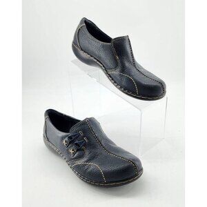 Clarks Bendables Women's Ashland Effie Slip On Loafer Shoes Blue Leather Size 7M
